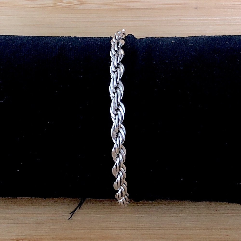$108 Estate Rope Bracelet Total Length 7 & 1/4" 13 Grams Total Weight 925